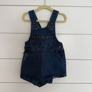 Vintage Happy Kids Denim Short Overalls 24 Month Medium Wash Jean Shortalls